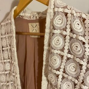 Urban Outfitters White Lace Blazer